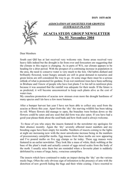 NEWSLETTER No. 93 November 2004