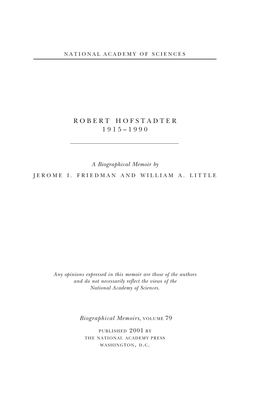 Robert Hofstadter 1915–1990