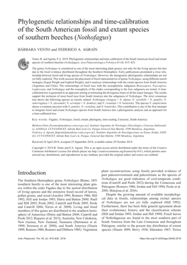 Phylogenetic Relationships and Time-Calibration of the South American Fossil and Extant Species of Southern Beeches (Nothofagus)