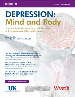 DEPRESSION: Mind and Body Advances in the Understanding and Treatment of Depression and Its Physical Symptoms