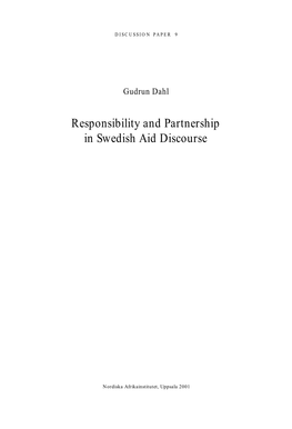 Responsibility and Partnership in Swedish Aid Discourse