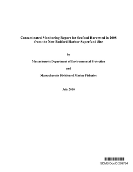 Contaminated Monitoring Report for Seafood Harvested in 2008 from the New Bedford Harbor Superfund Site