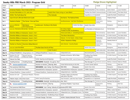 Smoky Hills PBS March 2021 Program Grid Pledge Shows Highlighted