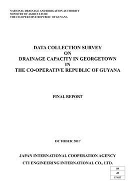 Data Collection Survey on Drainage Capacity in Georgetown in the Co-Operative Republic of Guyana