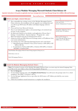 Outlook Thick Client Quick Start Guide