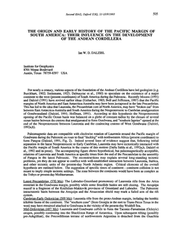 The Origin and Early History of the Pacific Margin of South America: Their Influence on the Development of the Andean Cordillera