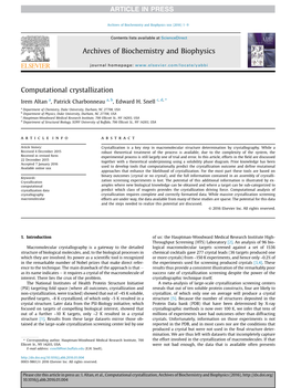 Computational Crystallization