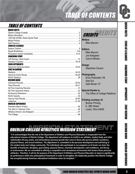 2008 Oberlin College Football Media Guide
