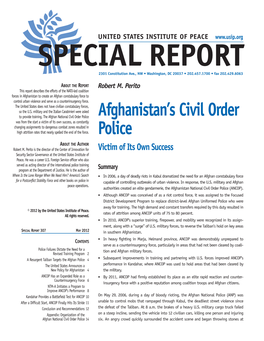 Afghanistan's Civil Order Police