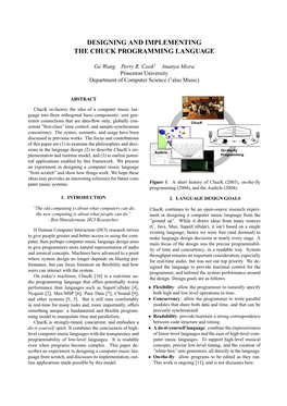 Designing and Implementing the Chuck Programming Language