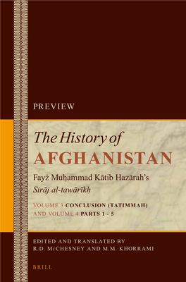 AFGHANISTAN Fayż Muhammaḍ Kātib Hazārah’S Sirāj Al-Tawārīkh