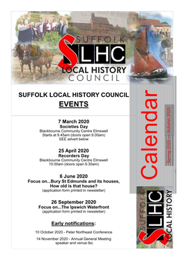 SLHC Calendar Spring 2020