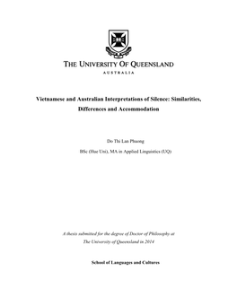 Vietnamese and Australian Interpretations of Silence: Similarities, Differences and Accommodation