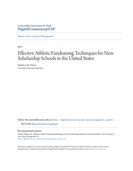 Effective Athletic Fundraising Techniques for Non-Scholarship Schools in the United States" (2017)