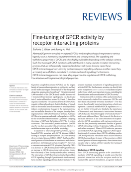 Fine-Tuning of GPCR Activity by Receptor-Interacting Proteins