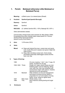 1. Parish: Belstead (Otherwise Little Belstead Or Belstead Parva)