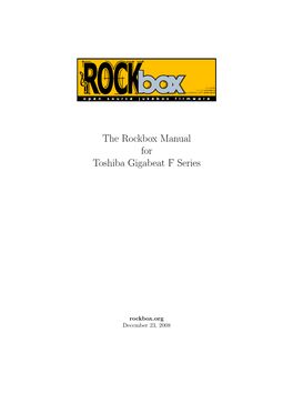 Rockbox User Manual