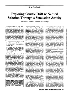 Exploring Genetic Drift & Natural Selection Through a Simulation