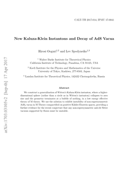 New Kaluza-Klein Instantons and Decay of Ads Vacua