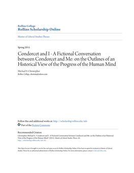 Condorcet and I - a Fictional Conversation Between Condorcet and Me: on the Outlines of an Historical View of the Progress of the Human Mind Michael S