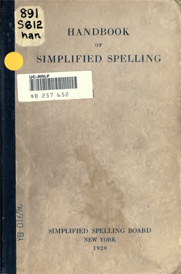 Handbook of Simplified Spelling