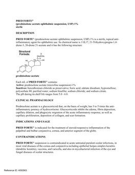 PRED FORTE® (Prednisolone Acetate Ophthalmic Suspension, USP) 1% Sterile