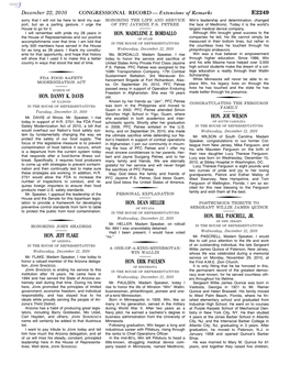 CONGRESSIONAL RECORD— Extensions of Remarks E2249 HON