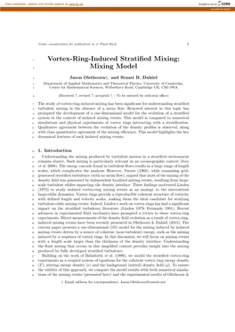 Vortex-Ring-Induced Stratified Mixing