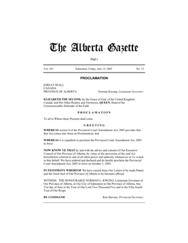 The Alberta Gazette