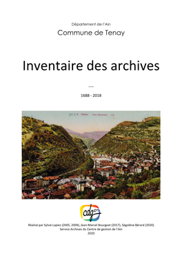 Inventaire Des Archives