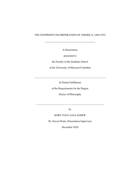 The Nonprofit Incorporation of America, 1860-1932