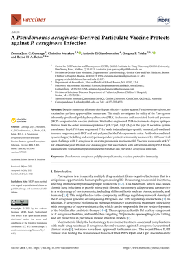 A Pseudomonas Aeruginosa-Derived Particulate Vaccine Protects Against P