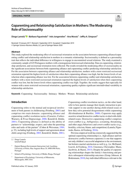 Coparenting and Relationship Satisfaction in Mothers: the Moderating Role of Sociosexuality