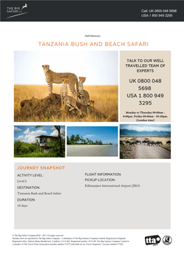 Tanzania Bush and Beach Safari