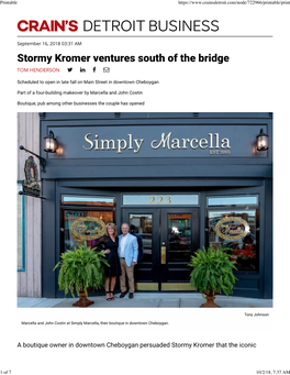 Stormy Kromer Ventures South of the Bridge TOM HENDERSON ! " # $