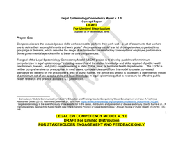 Legal Epidemiology Competency Model V