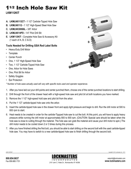 11/2 Inch Hole Saw Kit LKM112KIT