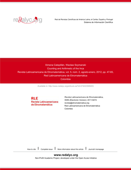 Redalyc.Counting and Arithmetic of the Inca