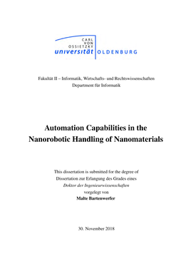 Automation Capabilities in the Nanorobotic Handling of Nanomaterials