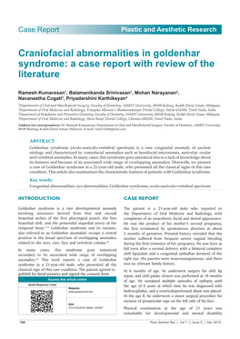 Case Report Plastic and Aesthetic Research