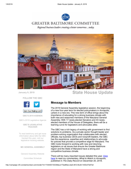 Read the January 9, 2019 State House Update