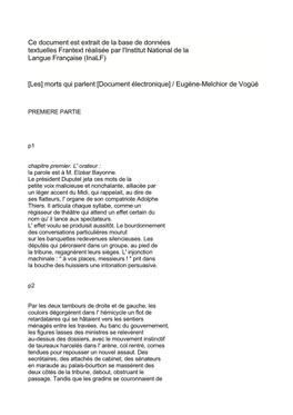 Ce Document Est Extrait De La Base De Données Textuelles Frantext Réalisée Par L'institut National De La Langue Française (Inalf)