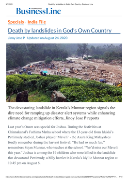 Death by Landslides in God's Own Country