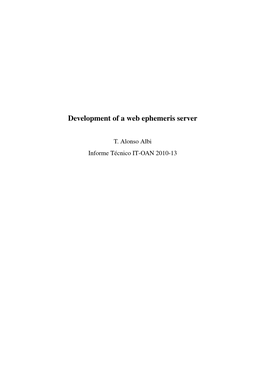 Development of a Web Ephemeris Server