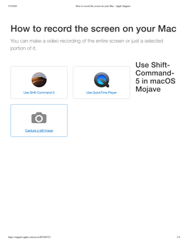 How to Record the Screen on Your Mac - Apple Support