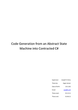 Code Generation from an Abstract State Machine Into Contracted C