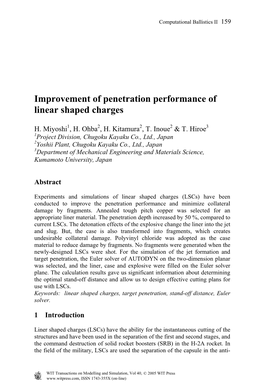 Improvement of Penetration Performance of Linear Shaped Charges