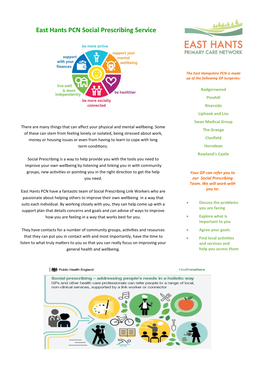 East Hants PCN Social Prescribing Service