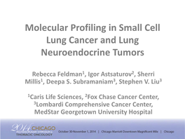 Molecular Profiling in Small Cell Lung Cancer and Lung Neuroendocrine Tumors