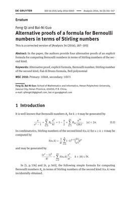 Alternative Proofs of a Formula for Bernoulli Numbers in Terms of Stirling Numbers